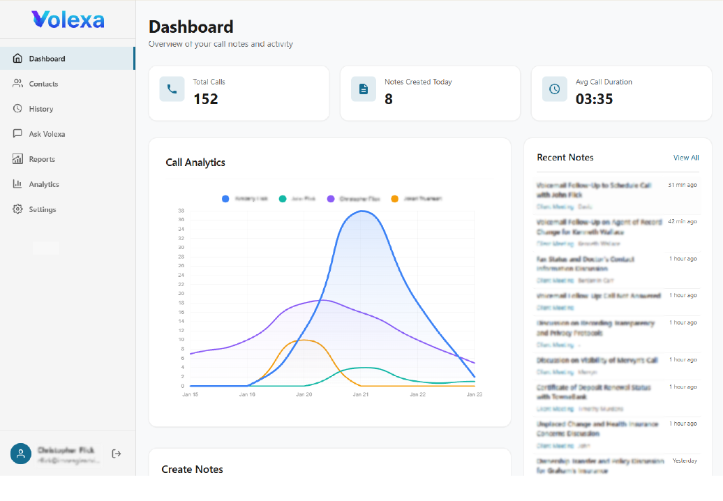 Volexa Dashboard Preview